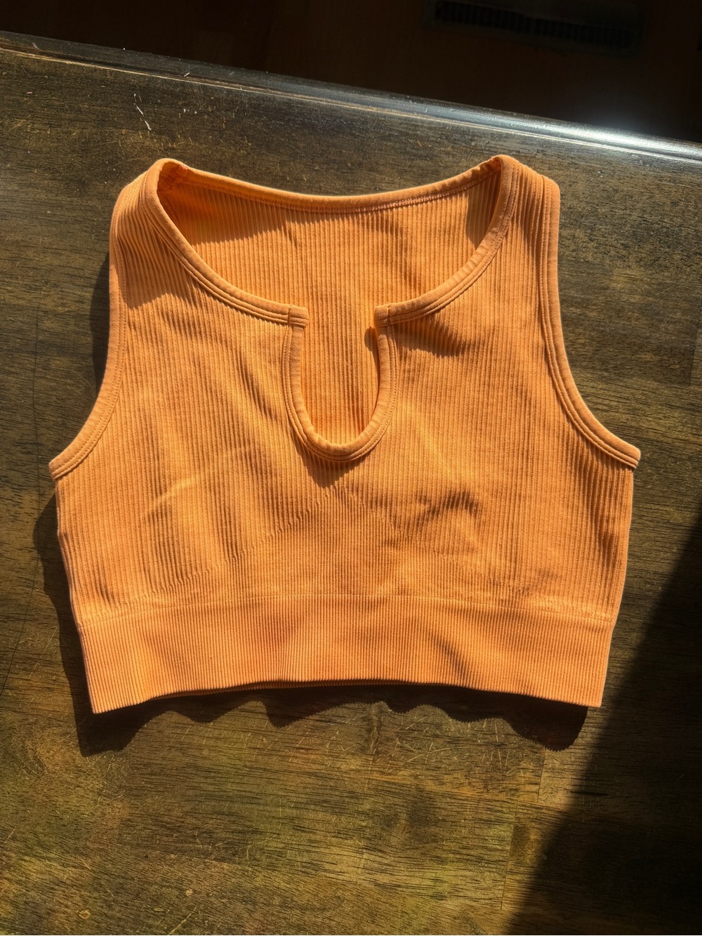 Orange cropped tank top
